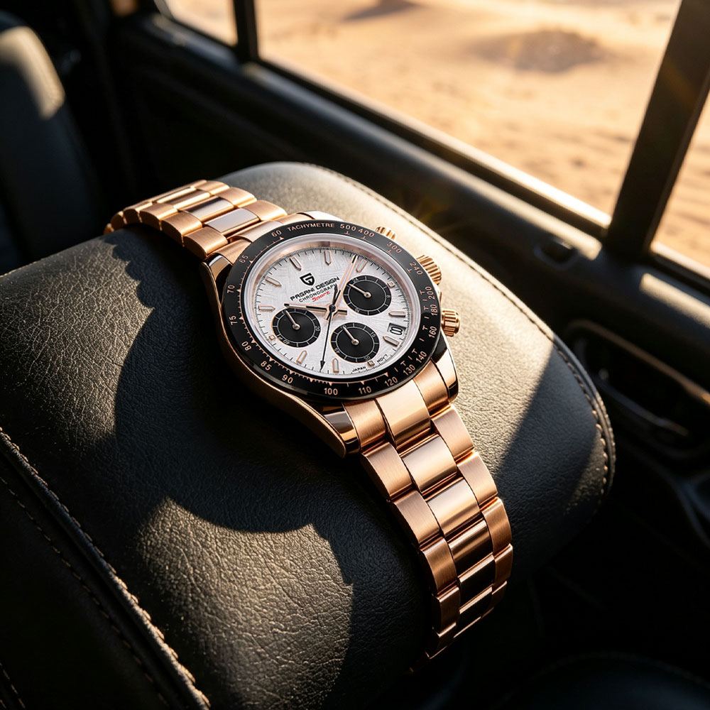 Luxury Zone - แบรนด์ชั้นนำ PAGANI DESIGN นาฬิกาผู้ชายหรูหรามัลติฟังก์ชั่นโครโนกราฟ VK63 นาฬิกาควอตซ์กันน้ำปฏิทินส่องสว่างนาฬิกาของขวัญ