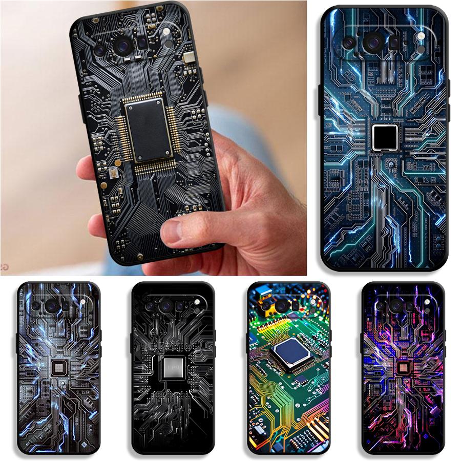 Google Pixel 8A - เคสโทรศัพท์ลายวงจรย้อนยุคสำหรับ Google Pixel 10A 9a 6a